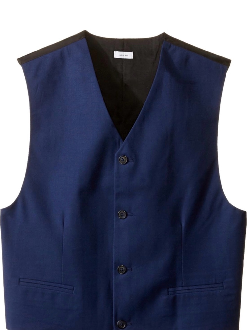 Calvin Klein Navy Blue Men's Suit Vest with Black Trim